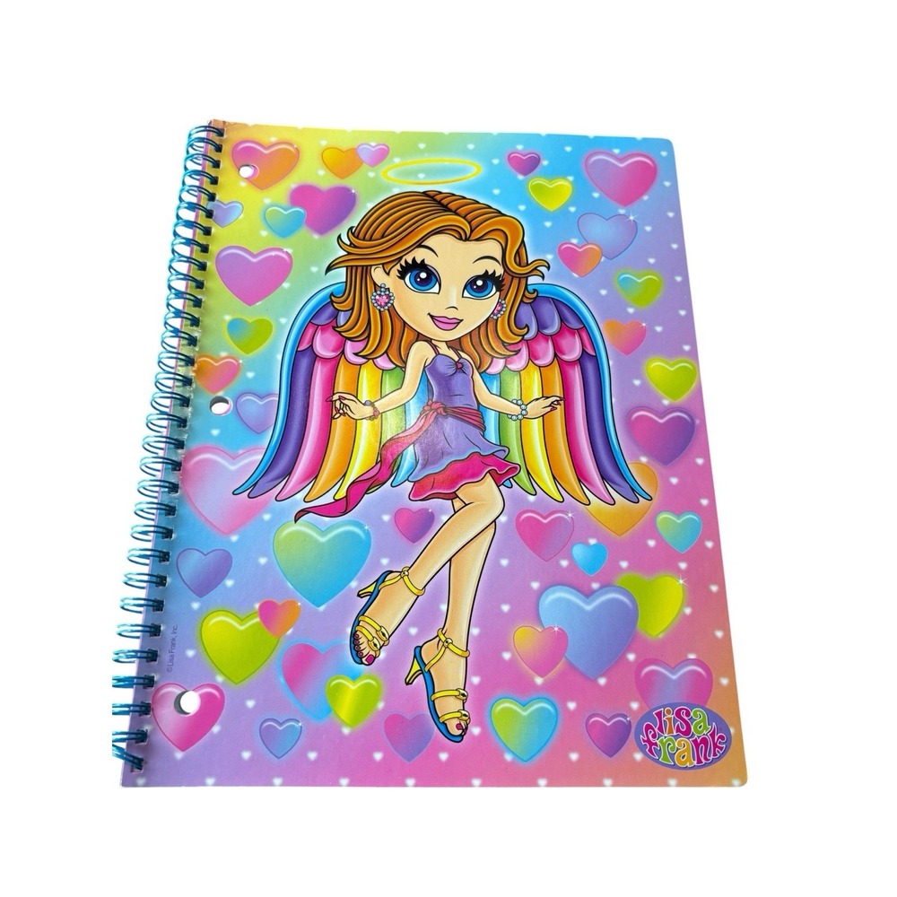 Lisa Frank Angel Girl Spiral Notebook Paper New Pastels Multicolor Rainbow